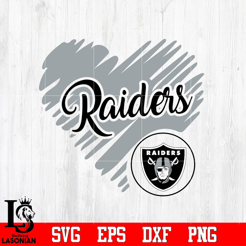 Las vegas raiders logolas vegas raiders heart nfl svg dxf eps png fil â
