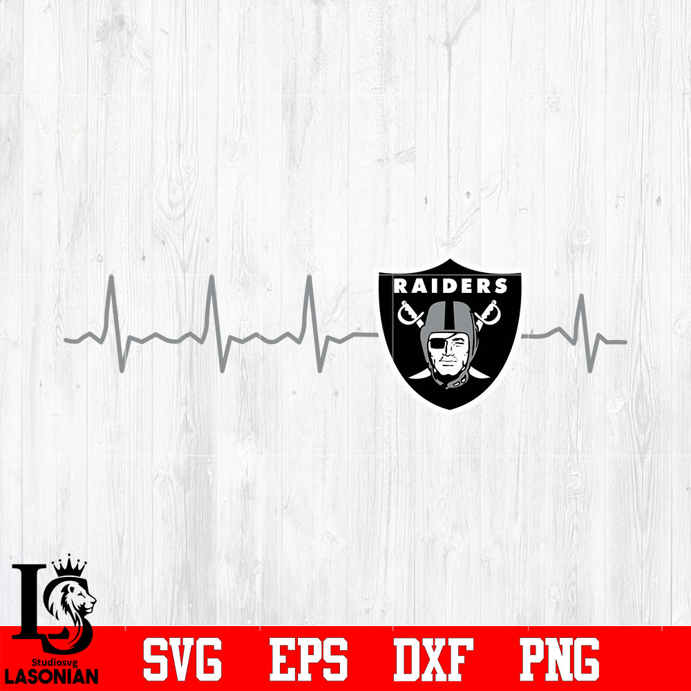 Las vegas raiders beat heart svg eps dxf png file â