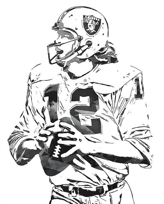 Ken stabler oakland raiders sketch art yoga mat by joe hamilton