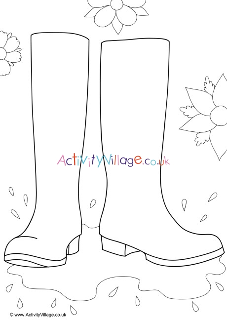Derate the wellies doodle page