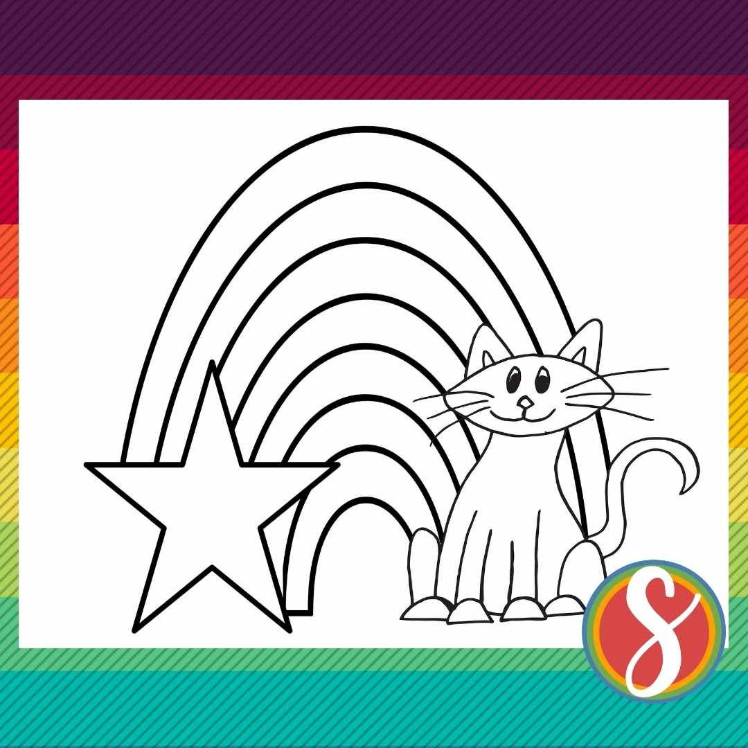 Free cat coloring pages â stevie doodles
