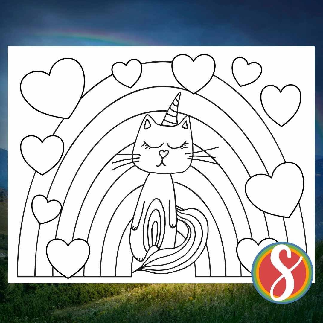 Free rainbow coloring pages â stevie doodles