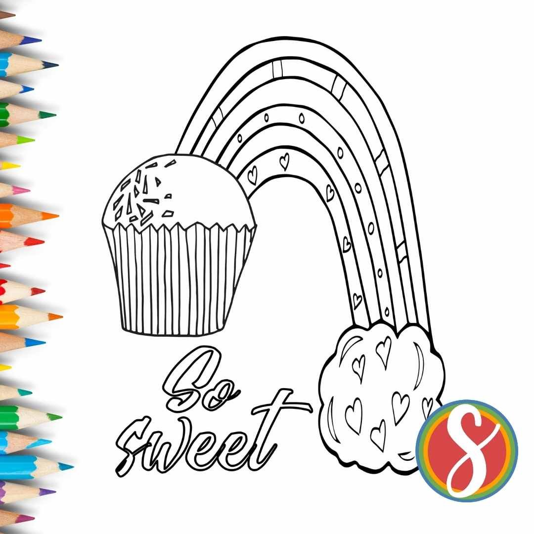 Free cupcake coloring pages â stevie doodles