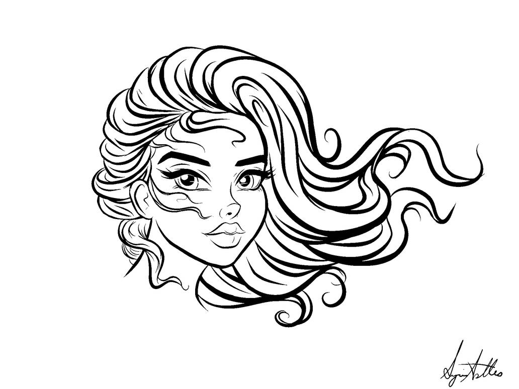 Windswept lady by rainbow beanicorn edited by me by serena on