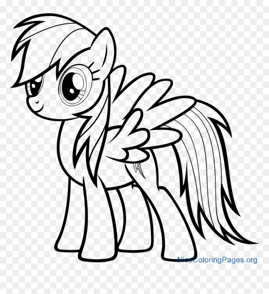 How to draw rainbow dash character for kids