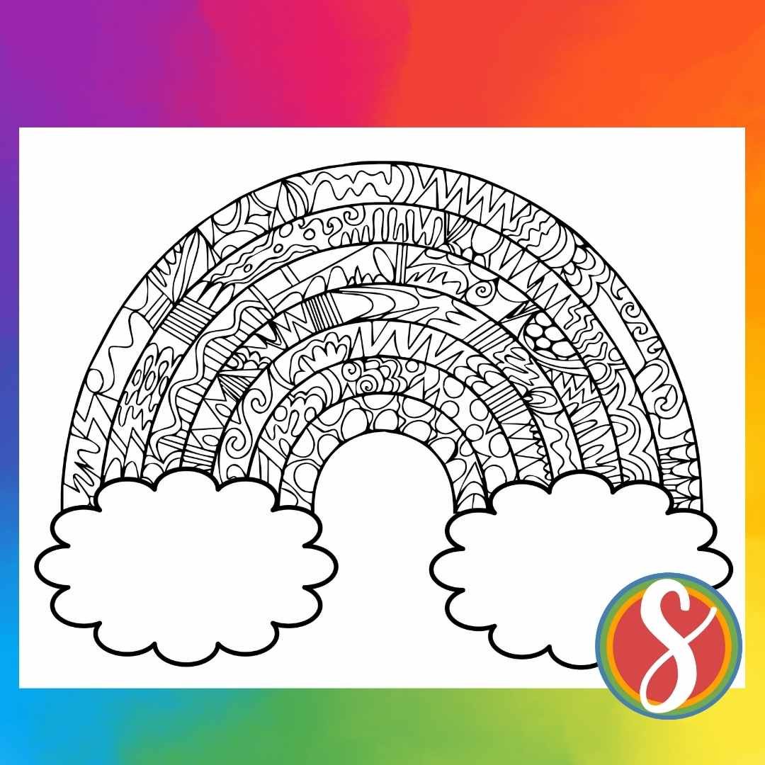 Free rainbow coloring pages â stevie doodles