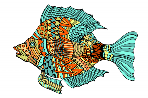 Rainbow fish coloring page
