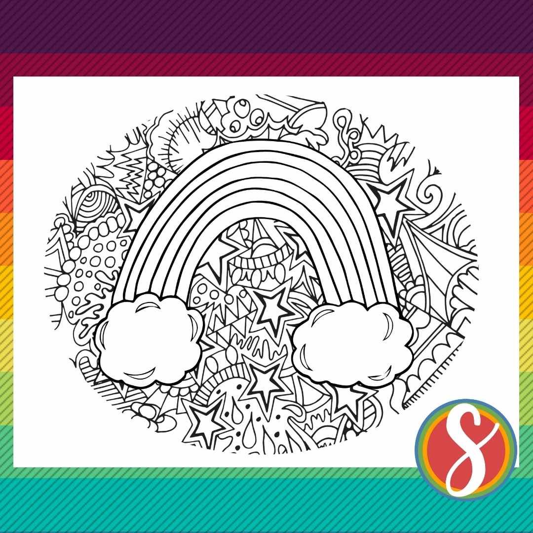 Free rainbow coloring pages â stevie doodles