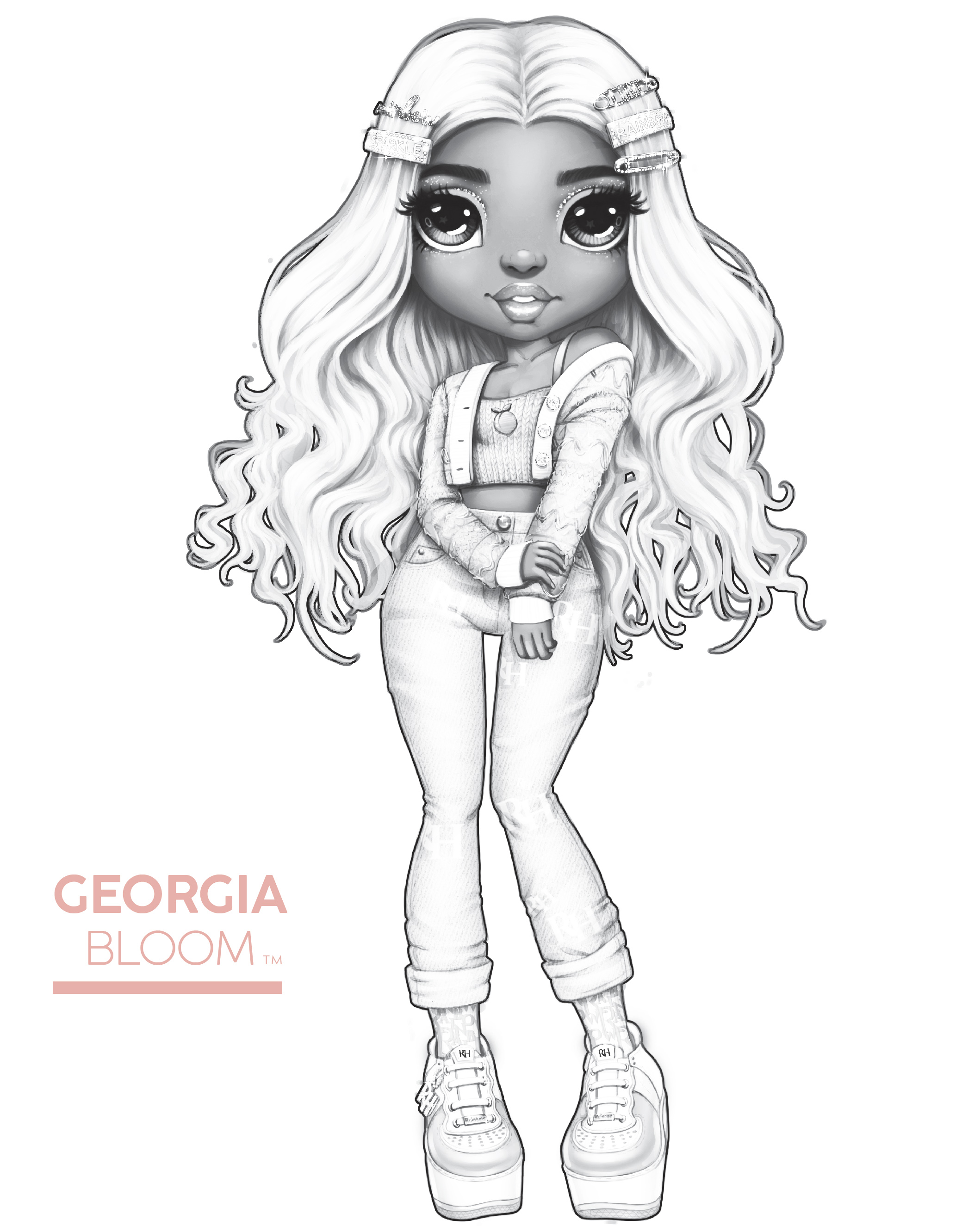 Rainbow high coloring pages