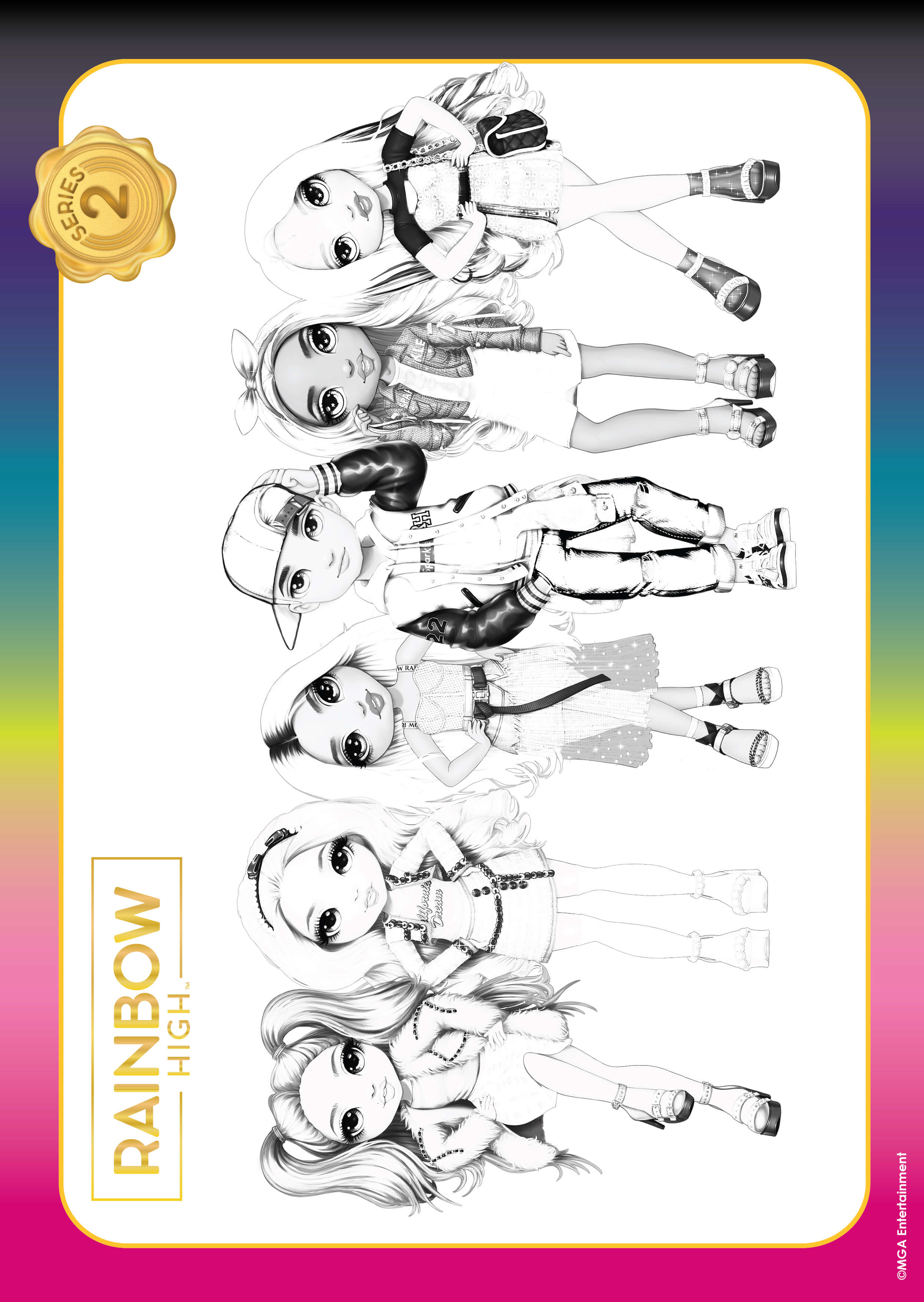 Rainbow high coloring pages