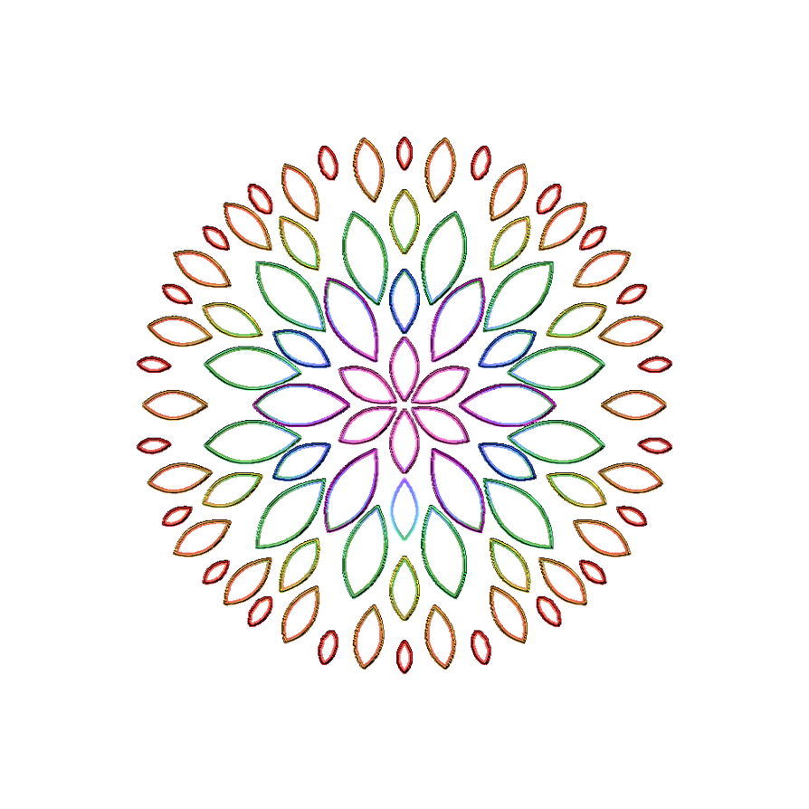 Metal outline rainbow outline mandala flower no bg by mrbunnylamakins on