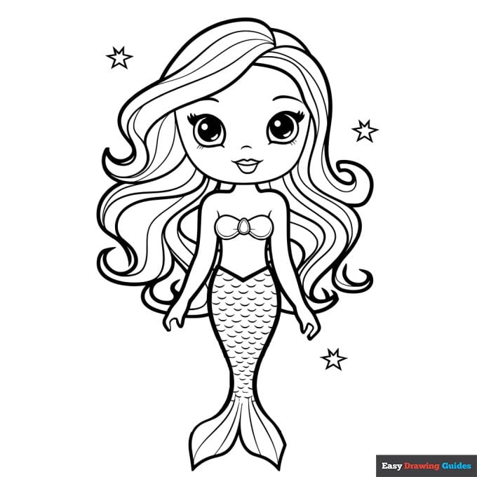 Free mermaid coloring pages for kids