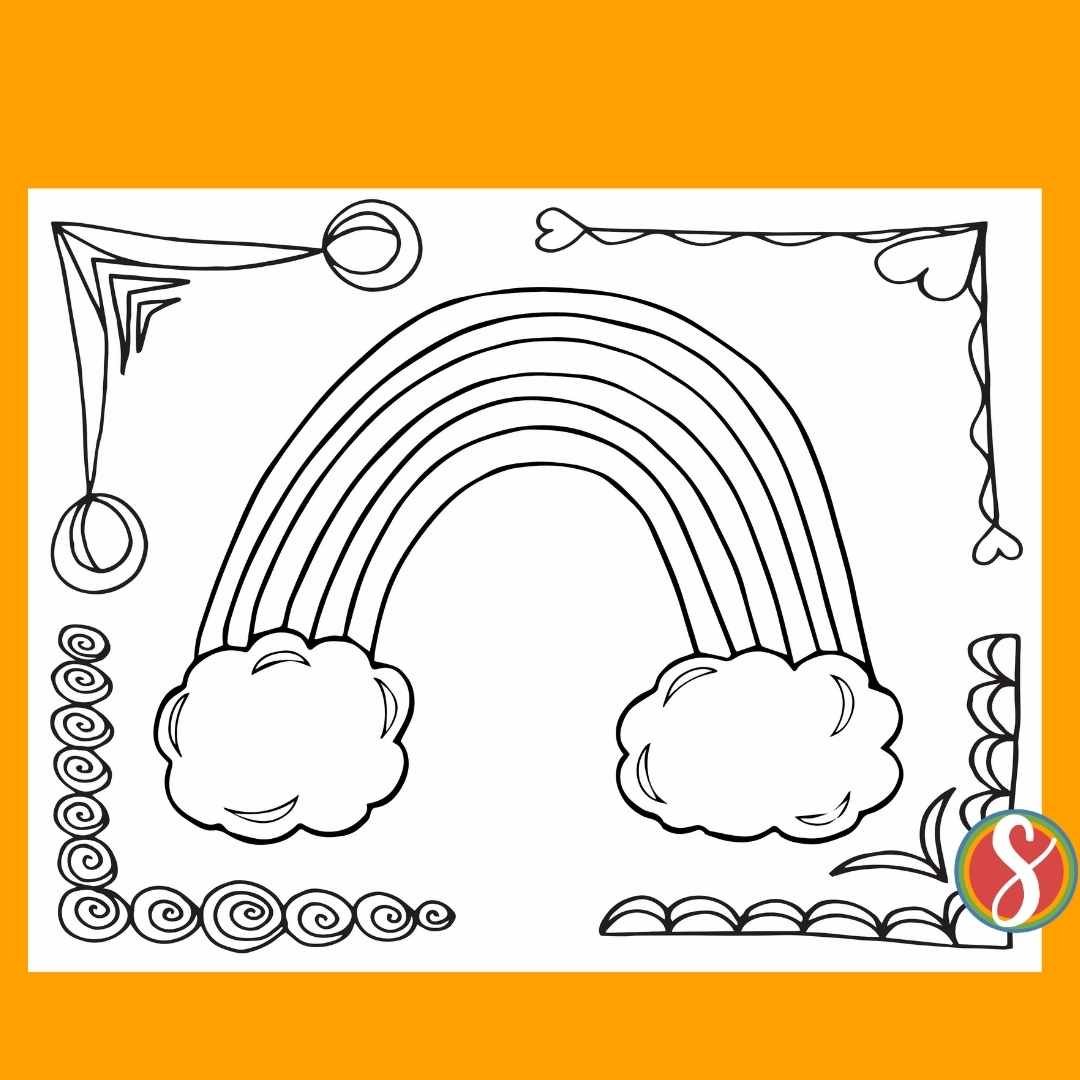 Free rainbow coloring pages â stevie doodles