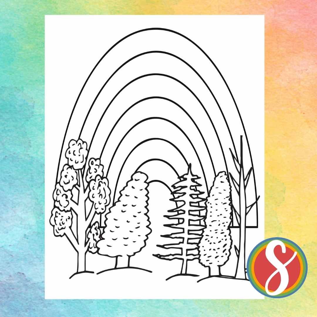Free rainbow coloring pages â stevie doodles