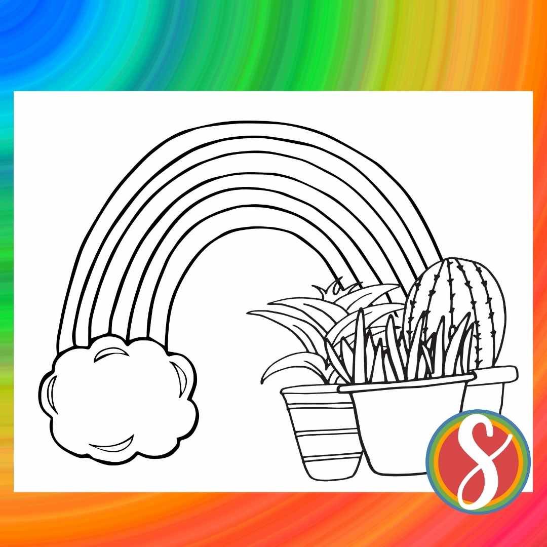Free rainbow coloring pages â stevie doodles
