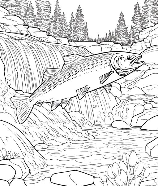 Free printable waterfall coloring pages list