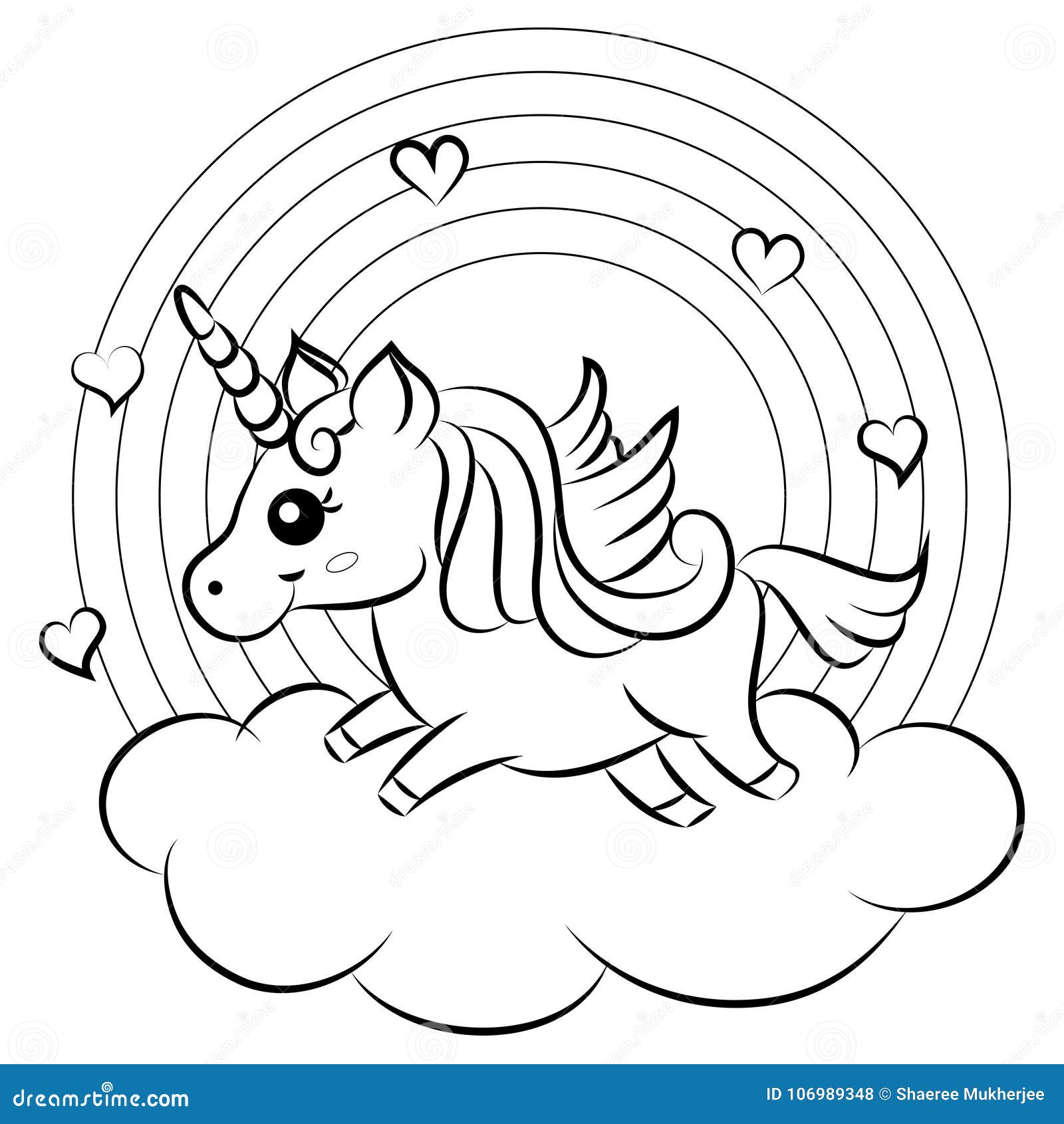 Magical unicorn coloring stock illustrations â magical unicorn coloring stock illustrations vectors clipart