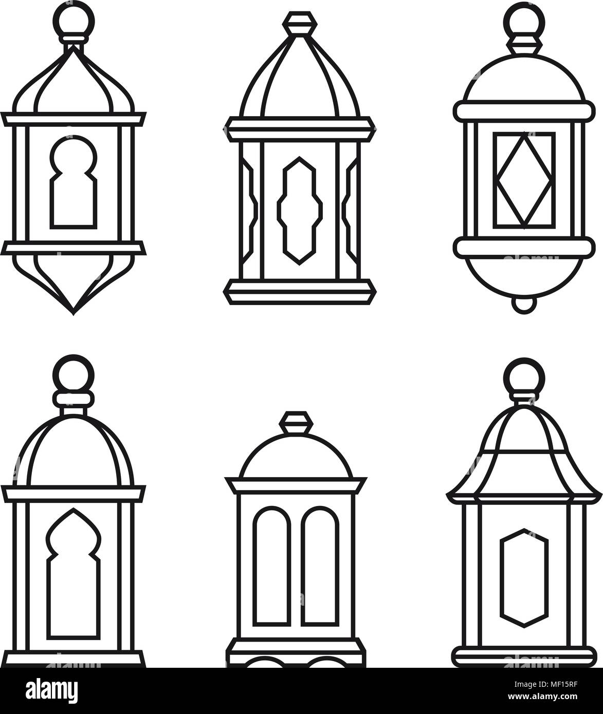 Ramadan lanterns black and white stock photos images