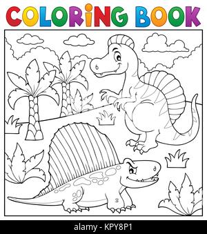 Coloring book dinosaur topic stock photo