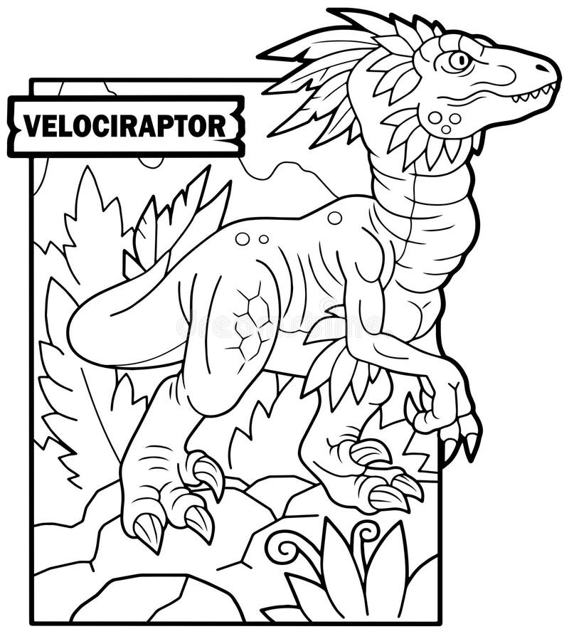Velociraptor coloring stock illustrations â velociraptor coloring stock illustrations vectors clipart