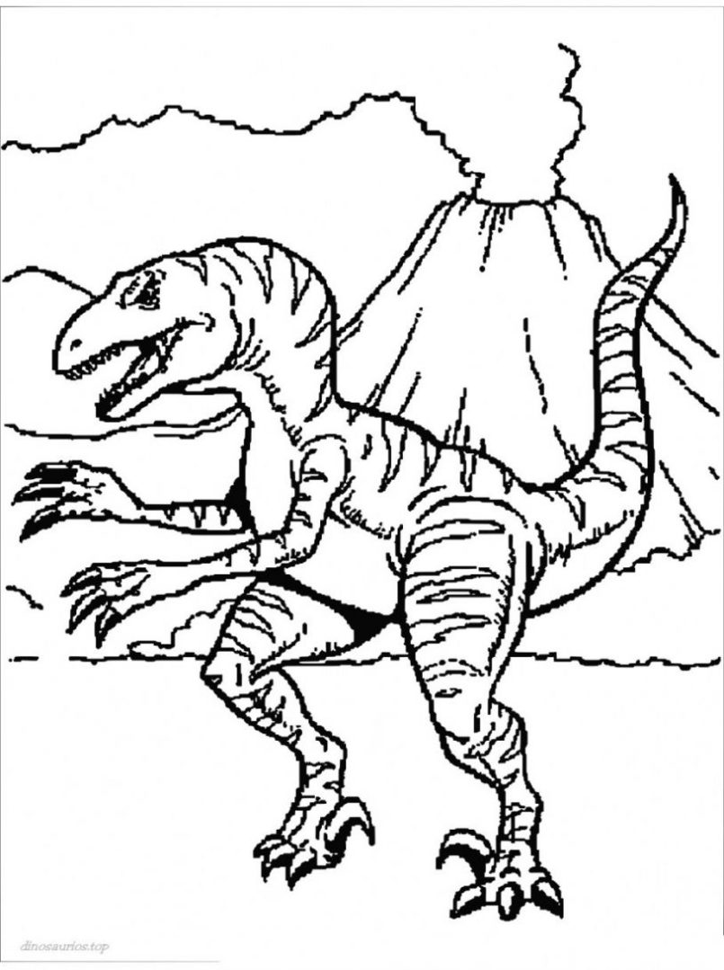 Jurassic world raptor coloring page