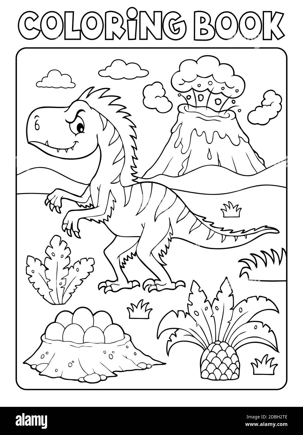 Coloring book dinosaur position image