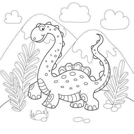 Dinosaur coloring cliparts stock vector and royalty free dinosaur coloring illustrations