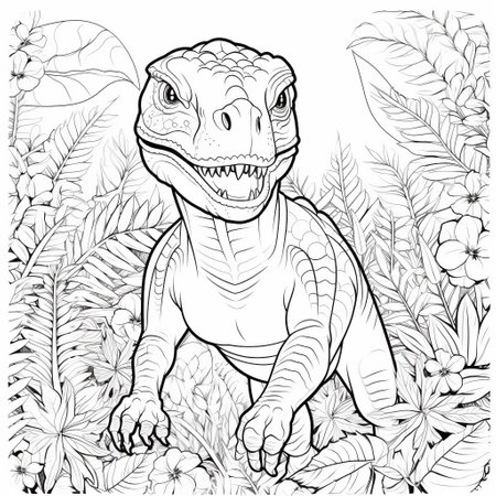 T rex coloring page stock photos and images