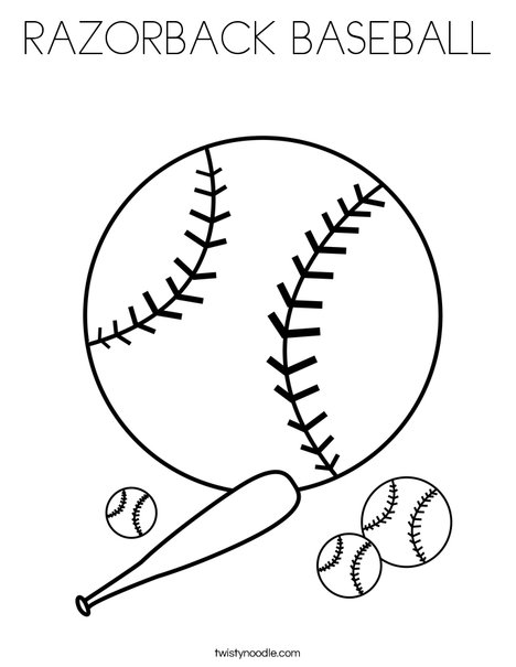 Razorback baseball coloring page