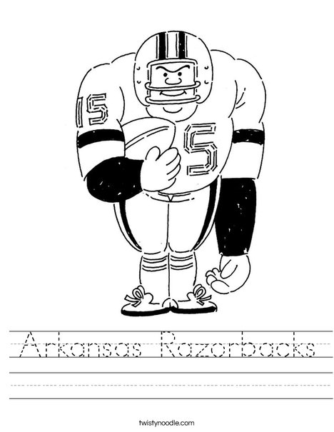 Arkansas razorbacks worksheet
