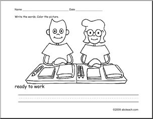 Coloring page write and color ready to work esl