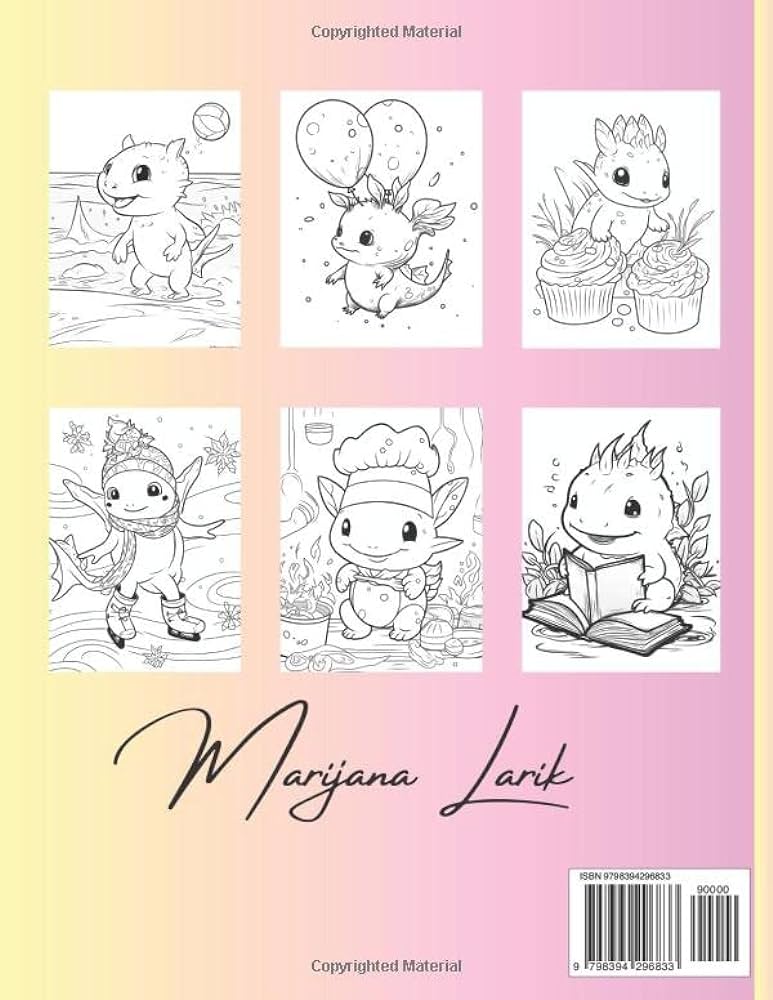 Axolotl coloring book cute and adorable coloring pages for kids and teens wacko suzy letinson books