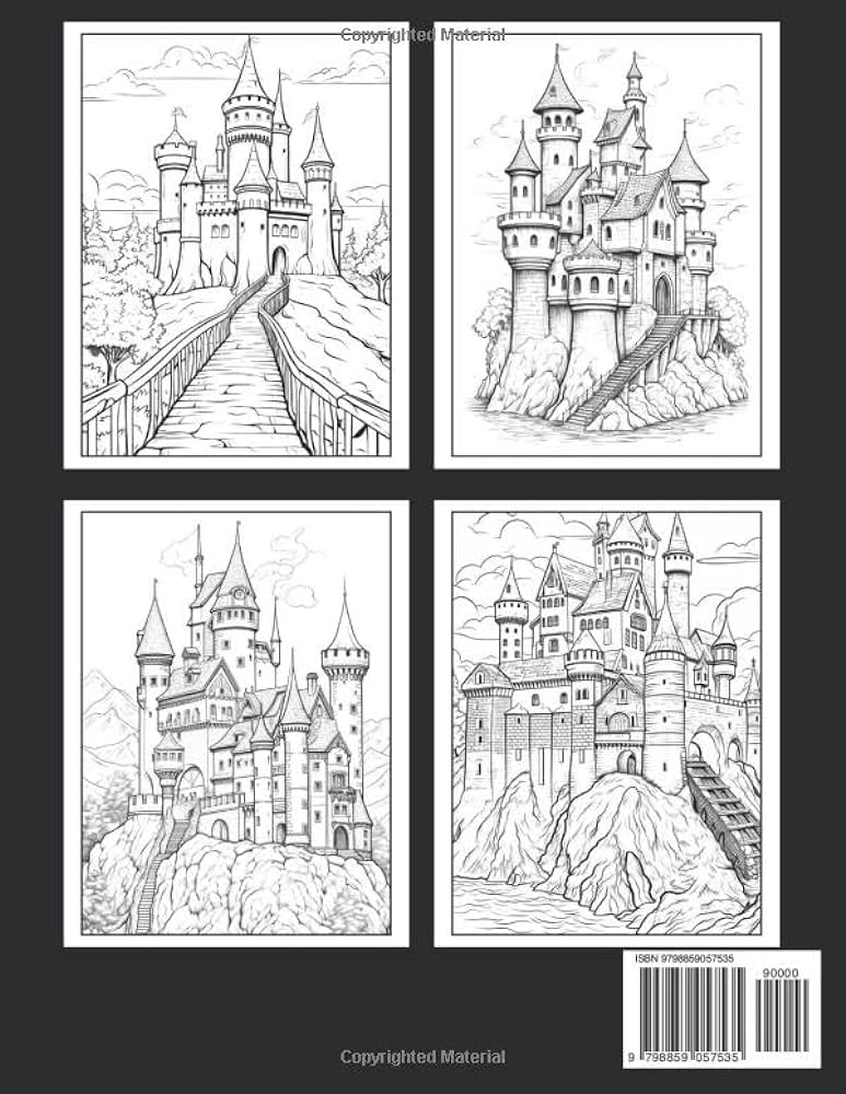 Castle coloring book for adults a variety of modern and old imaginary and realistic castles coloring book for stress relief anxiety reduction and meditative of coloring house books