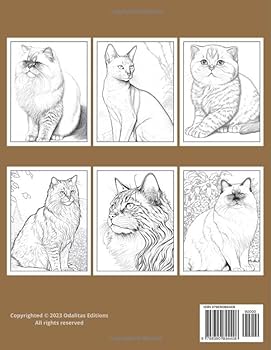 Realistic cat coloring book for adults unique large print cat designs editions odalitas books