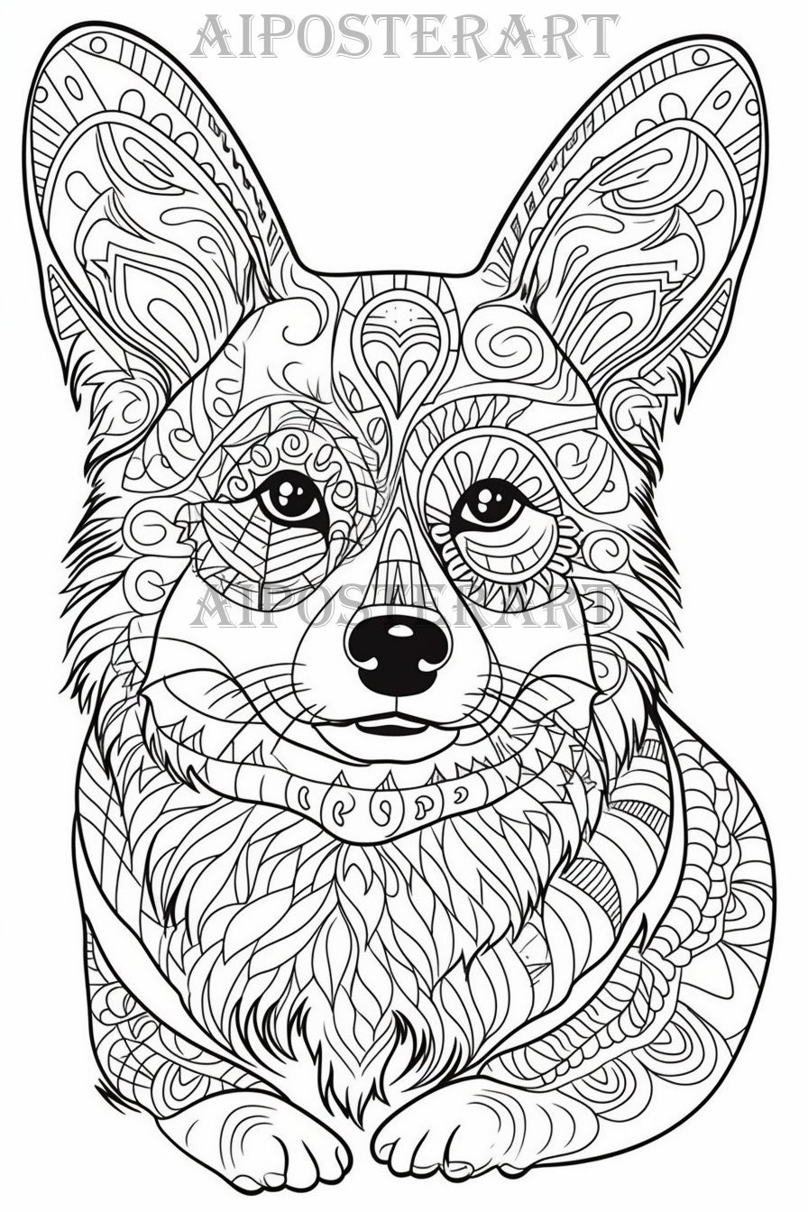 Corgi coloring page