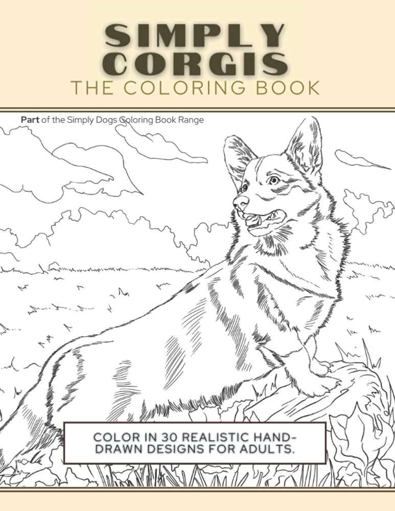 Simply corgis the coloring book color in realistic hand