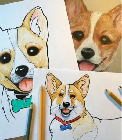 Corgi coloring pages for kids