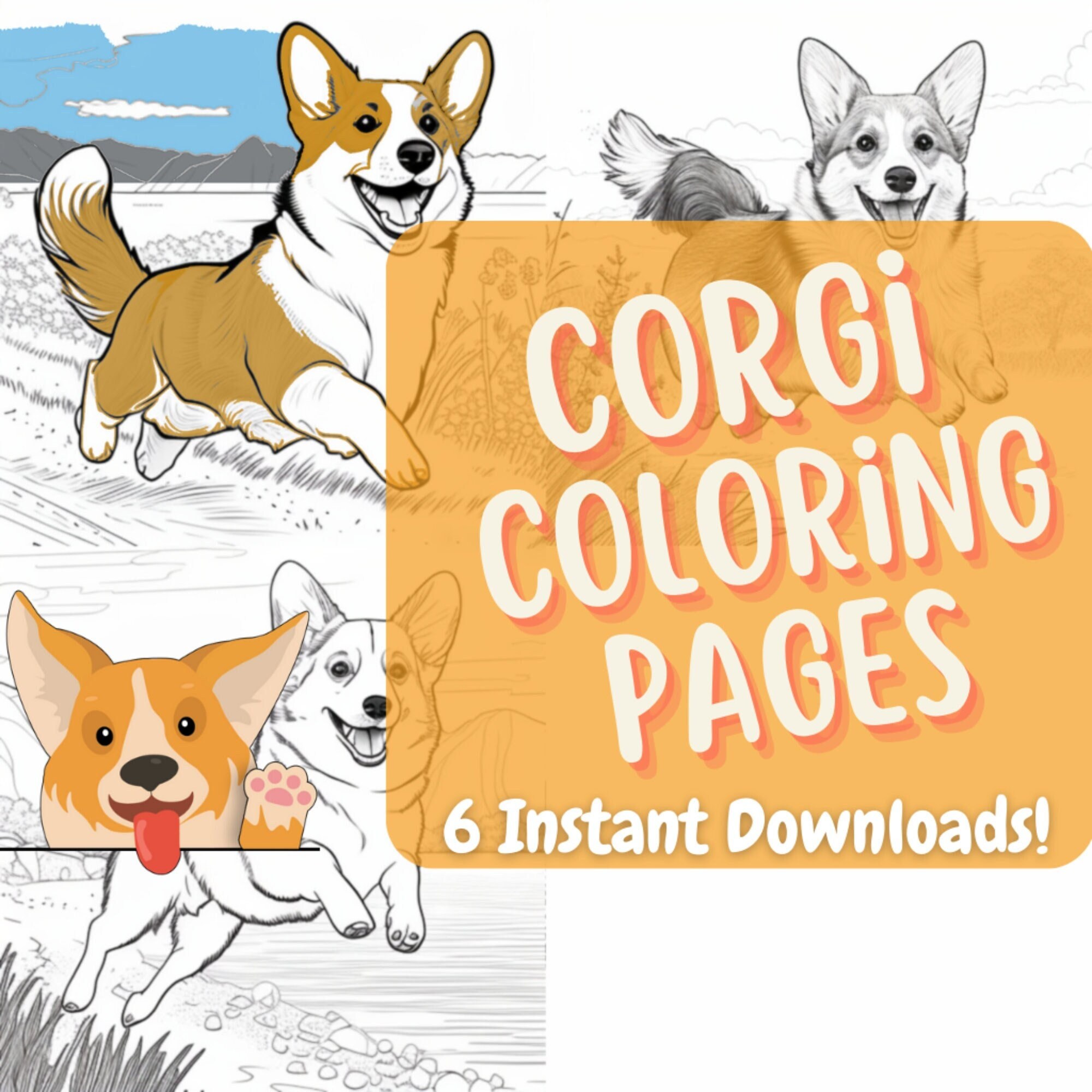Adult coloring corgi