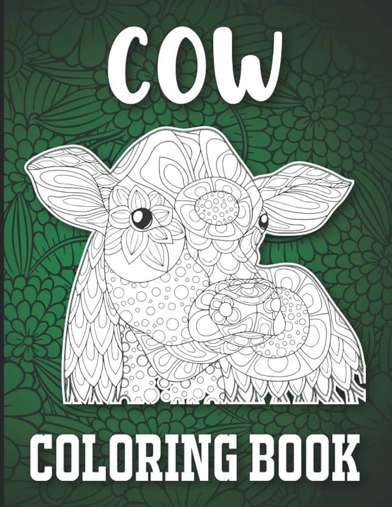 Cow coloring book stress relieving adorable cow coloring book for adults