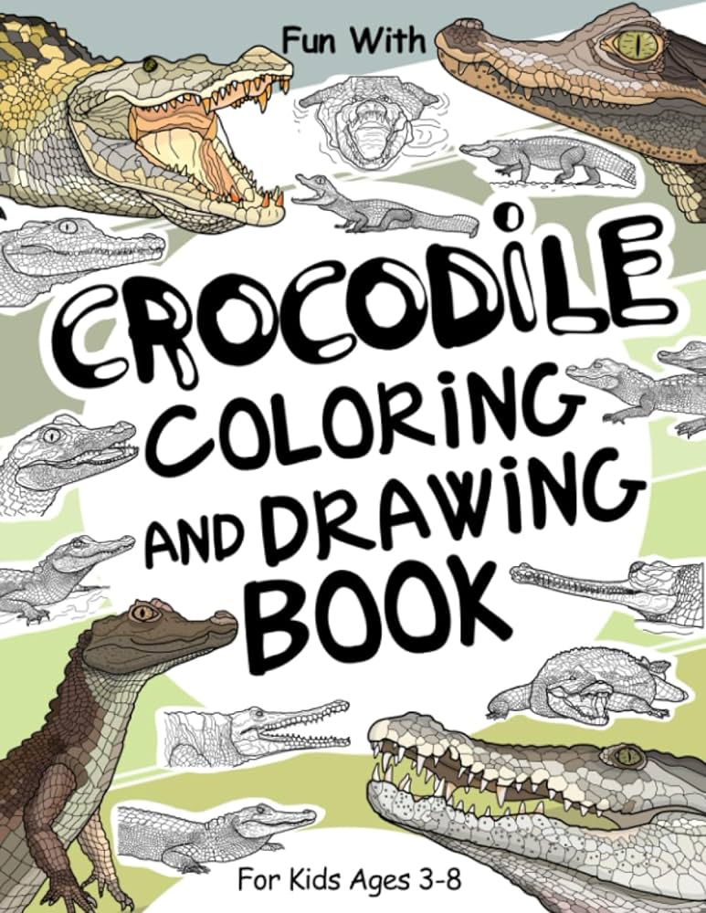 Crodile loring and drawing book for kids ages