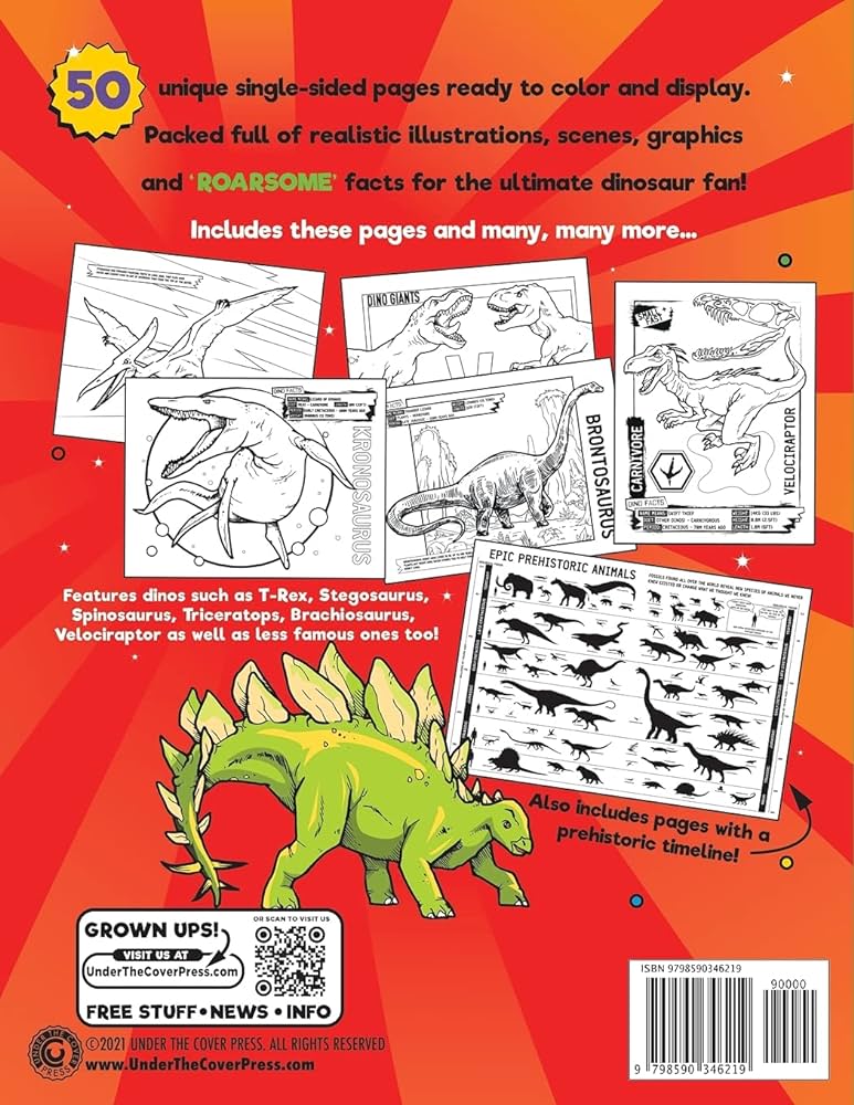 Dinosaur coloring book for kids ages