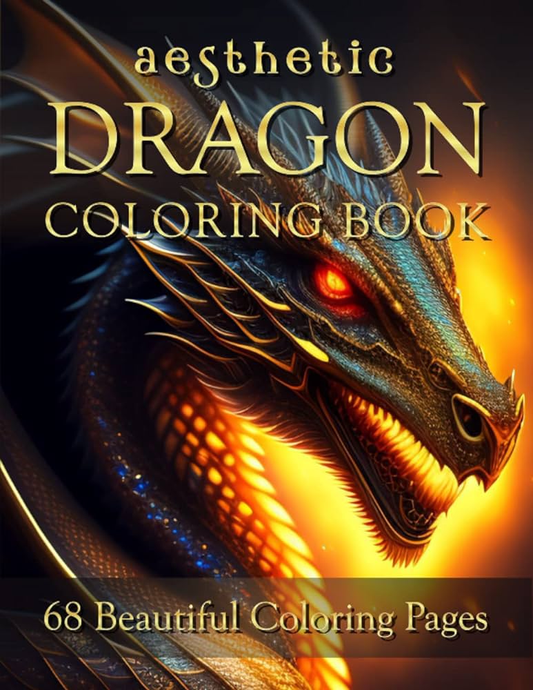 Aesthetic dragon coloring book awesome and beautiful realistic dragons coloring pages for relaxation and stress relief to help you sleep better for teens women men and adults voyage clio books