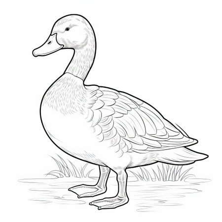 Duck coloring page stock photos and images