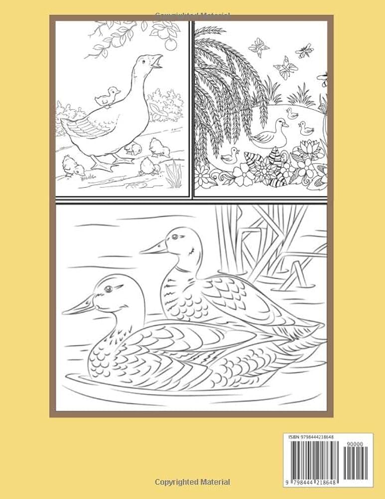 Duck coloring book an adult featuring beautiful farm animals duck coloring book for stress relief by amy gary