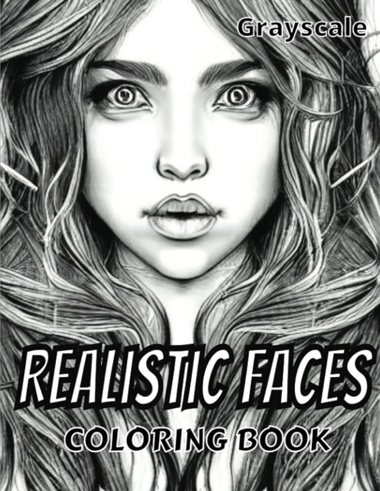 Realistic faces coloring book a collection of grayscale portraits of betiful women for teens and adults