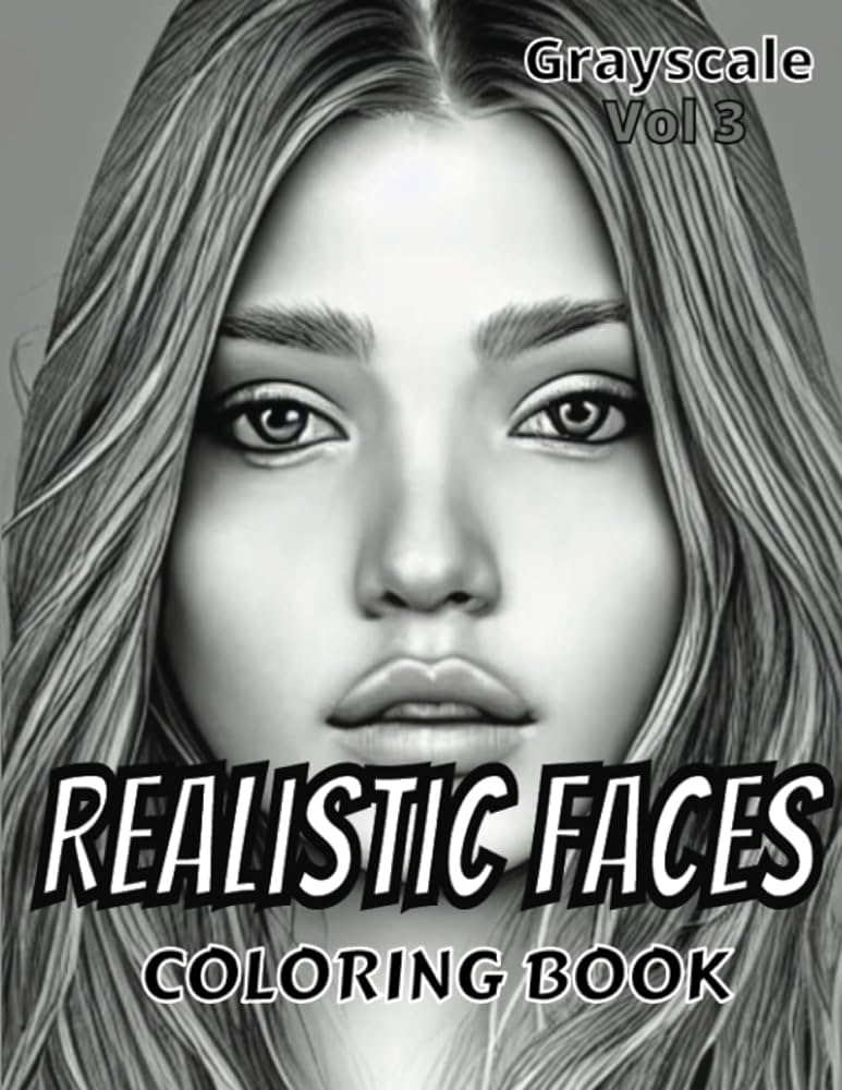 Realistic faces coloring book volume