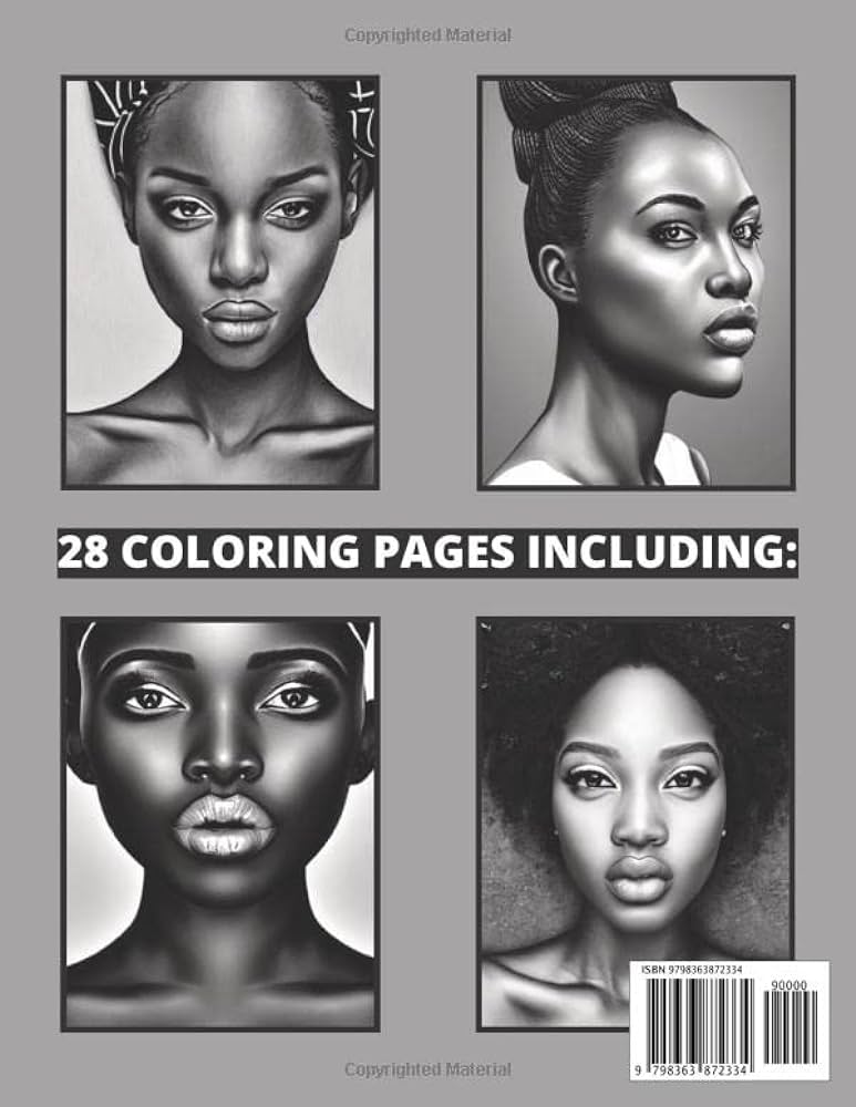 Realistic faces coloring book volume