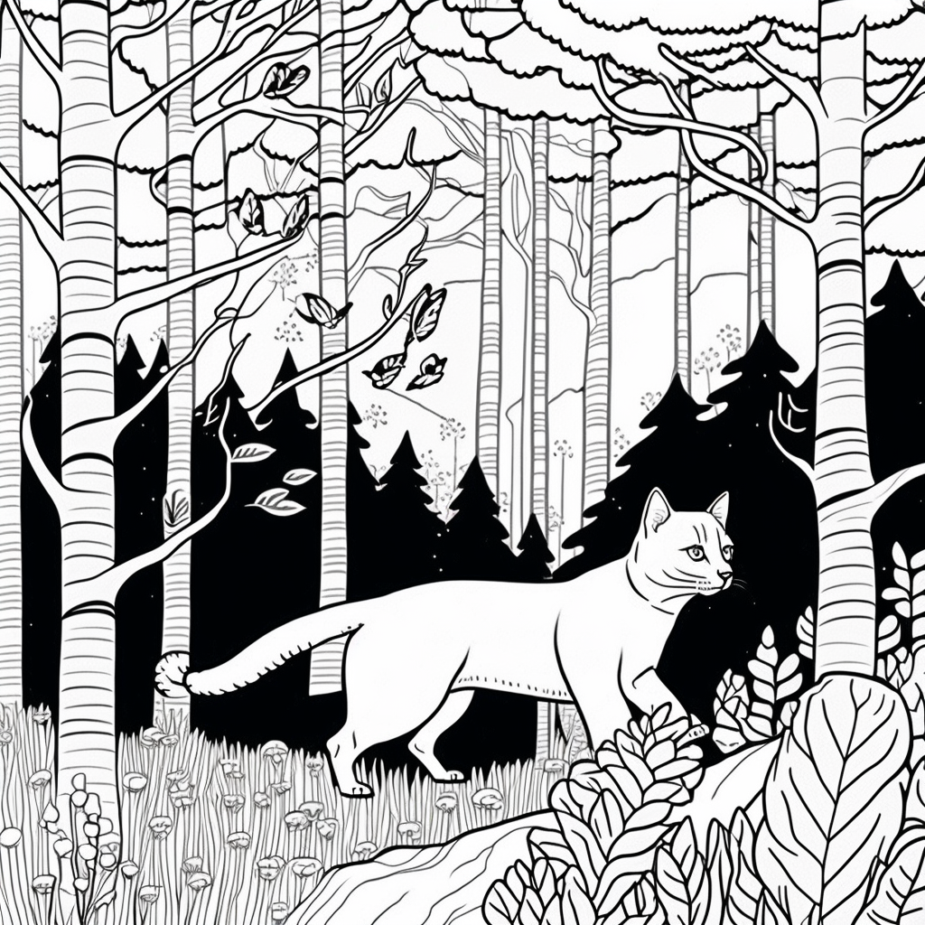 Ai midjourney prompts for animals in forest coloring pages â the ai prompt shop