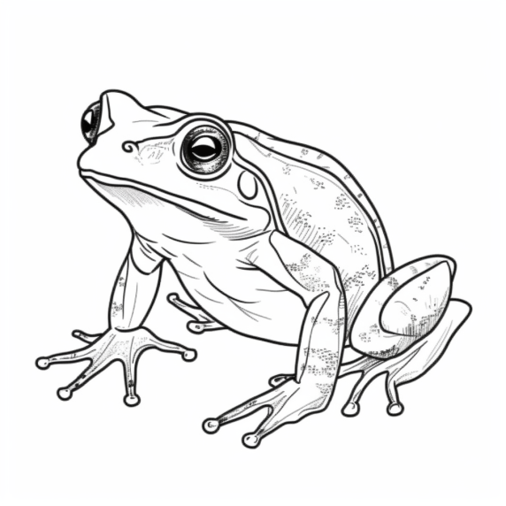 Realistic frog drawing