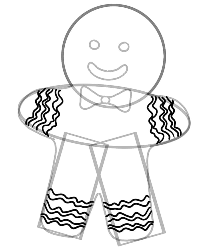 How to draw a gingerbread man